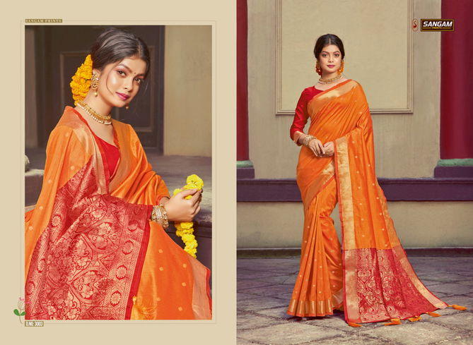 Sangam Roop Sundari Designer Festive Party Wear Handloom Silk Saree Collection